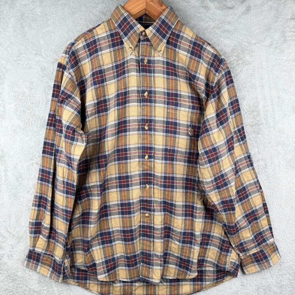 Nautica Button Down Shirt Mens L Plaid Vintage 90s Grandpa Casual Gorpcore